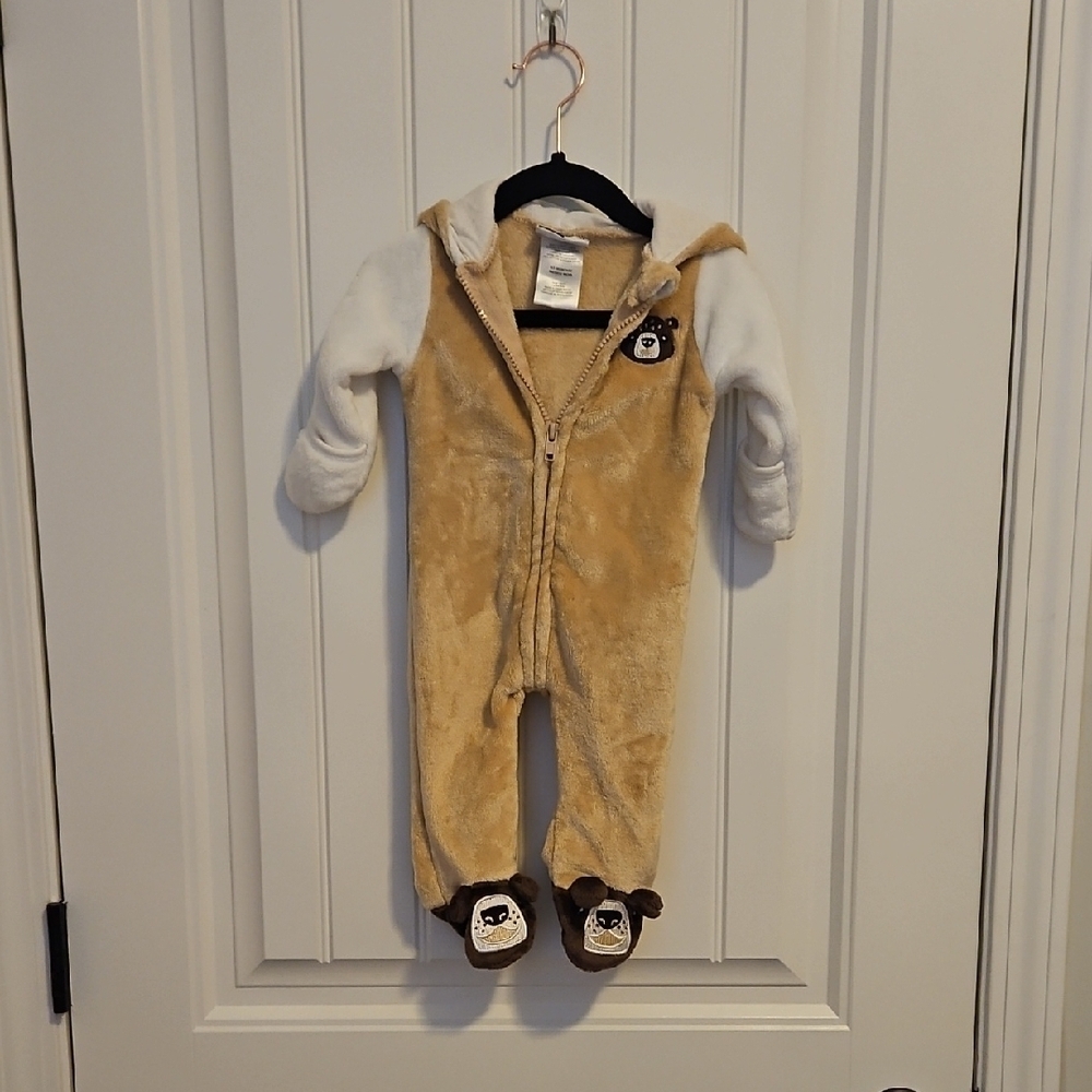 Adorable Tan and White Baby One Piece